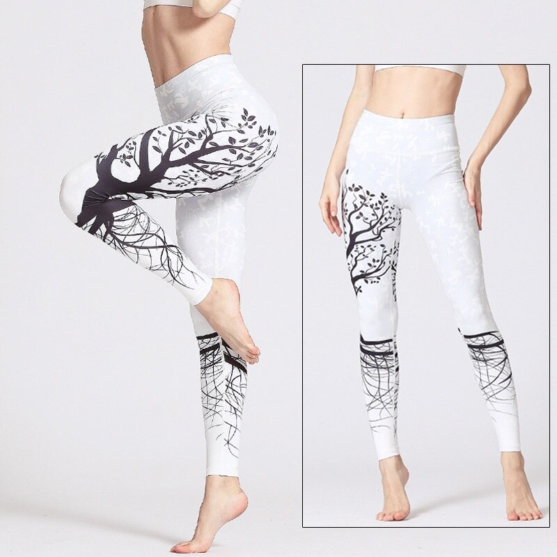 Mojoyce Cloud Hide Women Prints Sports Leggings Fitness Gym Yoga Pants High Waist Sexy Long Tights Running Trouser Workout Plus Size