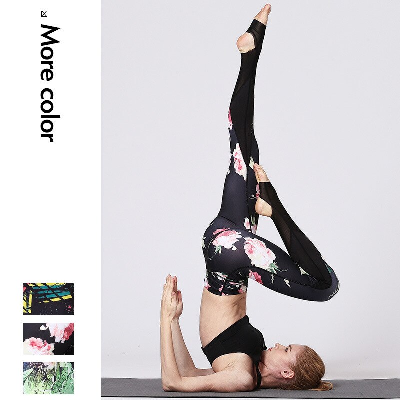 Mojoyce Cloud Hide Yoga Pants Flower Sports Leggings  High Waist Sexy Women Long Tights Running Trouser Workout Plus Size Tummy Control