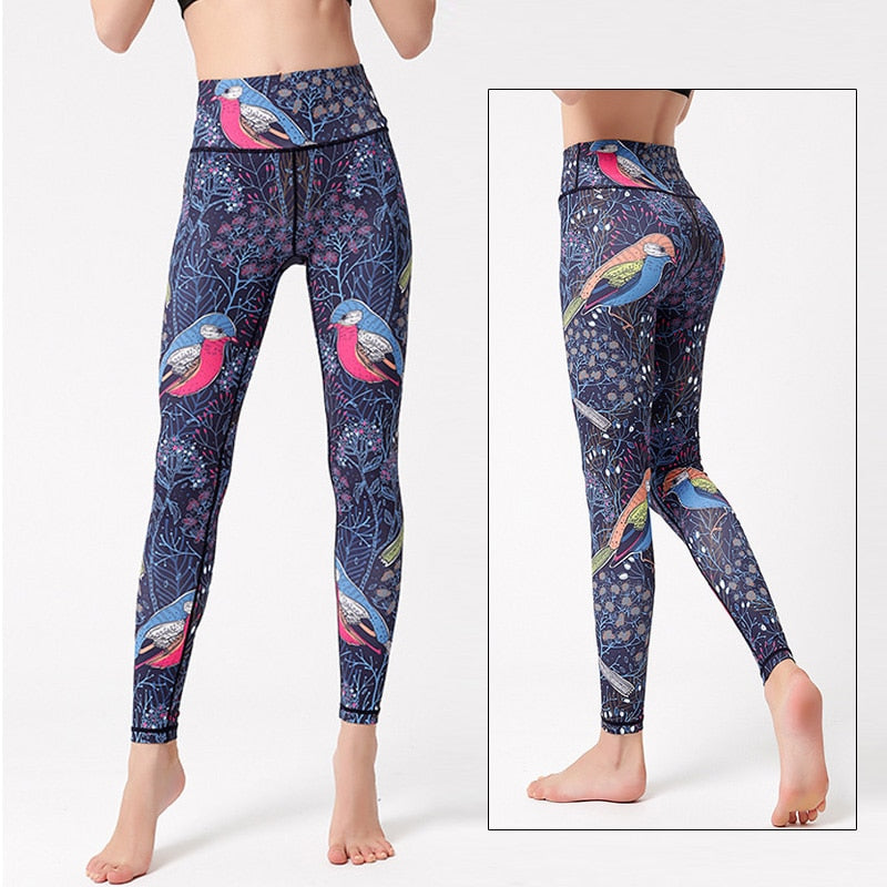 Mojoyce Cloud Hide Women Prints Sports Leggings Fitness Gym Yoga Pants High Waist Sexy Long Tights Running Trouser Workout Plus Size