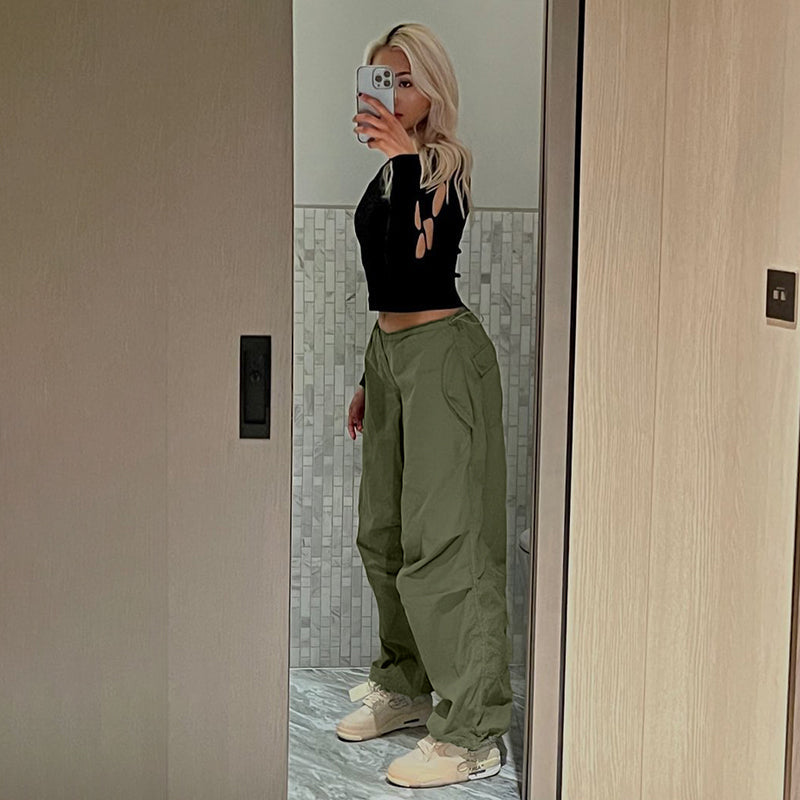 Mojoyce  Cuteandpsycho Streetwear Joggers Baggy Trousers Loose Wide Leg Women Punk Sweatpants Chic Solid Fashion Vintage Pants Casual Y2K