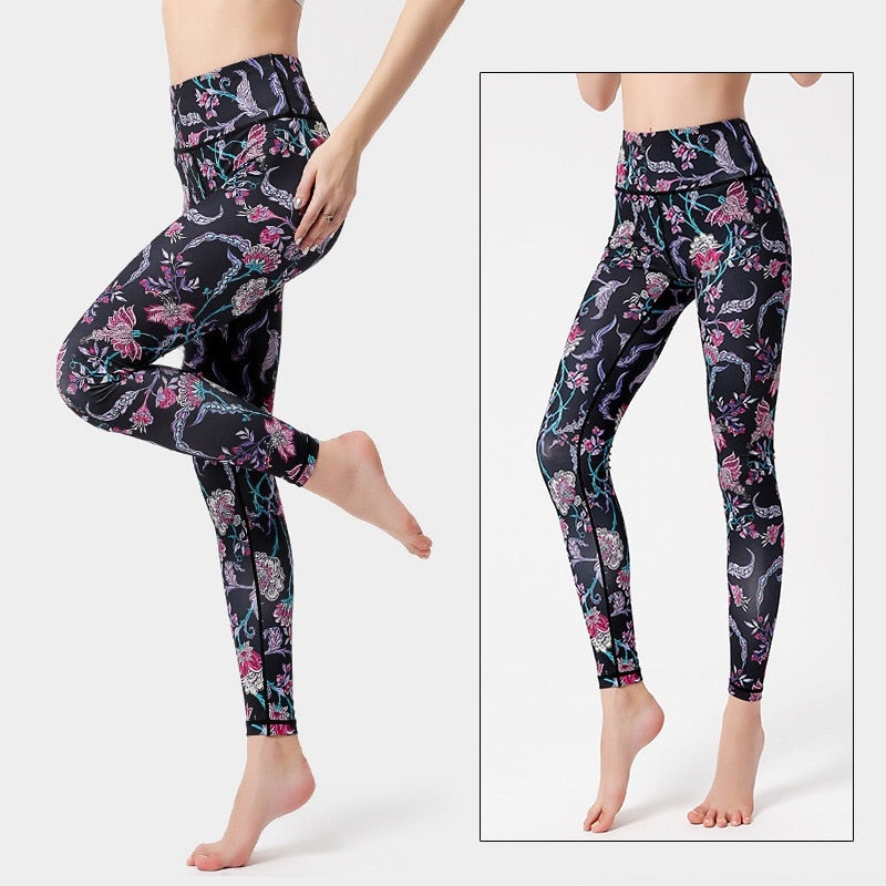 Mojoyce Cloud Hide Women Prints Sports Leggings Fitness Gym Yoga Pants High Waist Sexy Long Tights Running Trouser Workout Plus Size