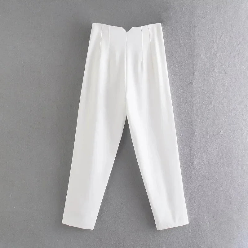 Baggy Wide Leg Loose Korean Casual Ankle Length High Waist Pants