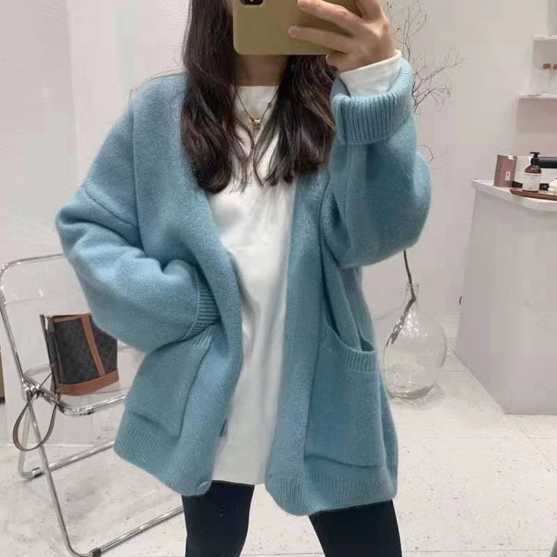 Stylish Fashionable Comfortable Cozy New Casual Slim Knitted Long Sleeve Cardigan Sweater