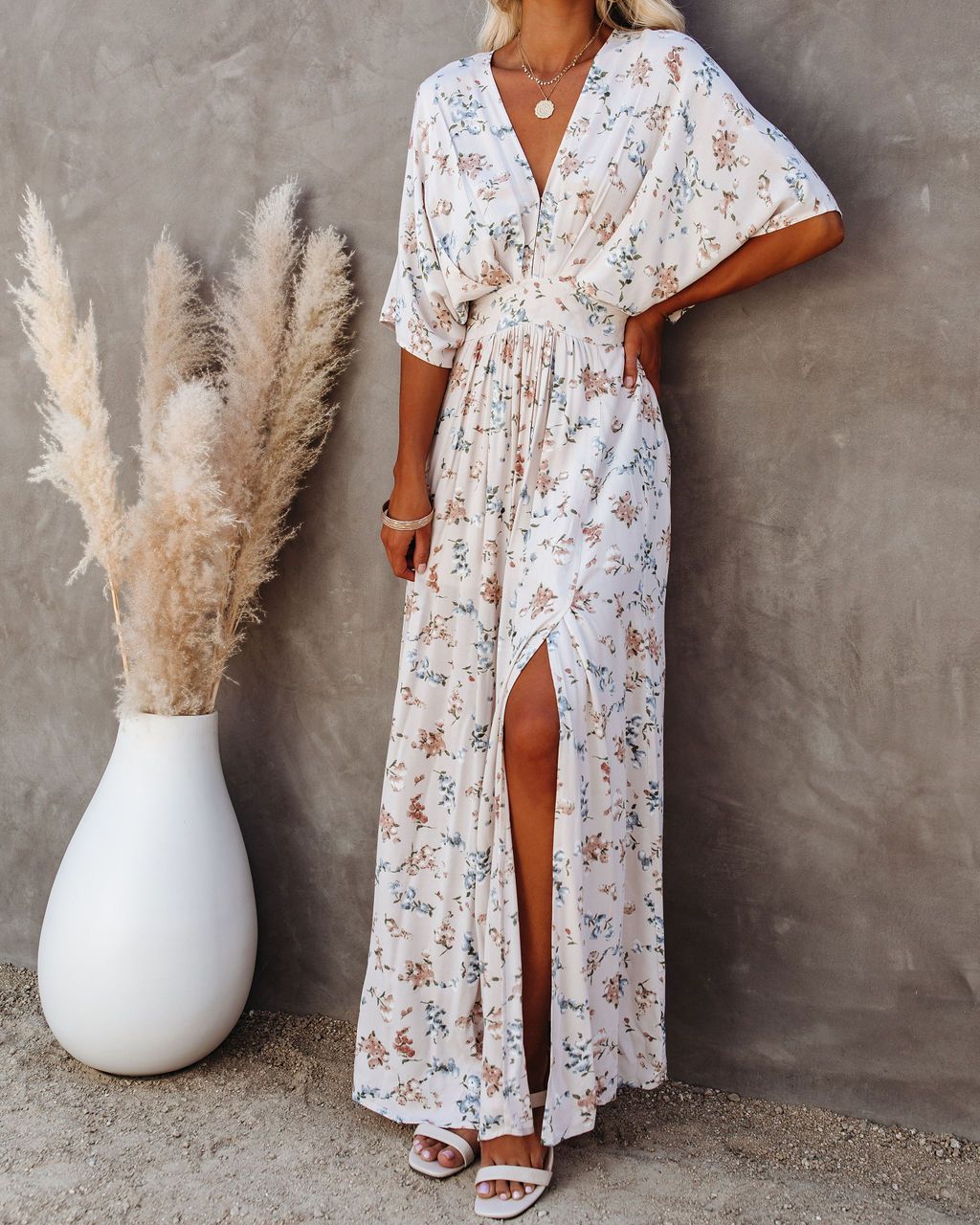 Amelia Floral Kimono Maxi Dress