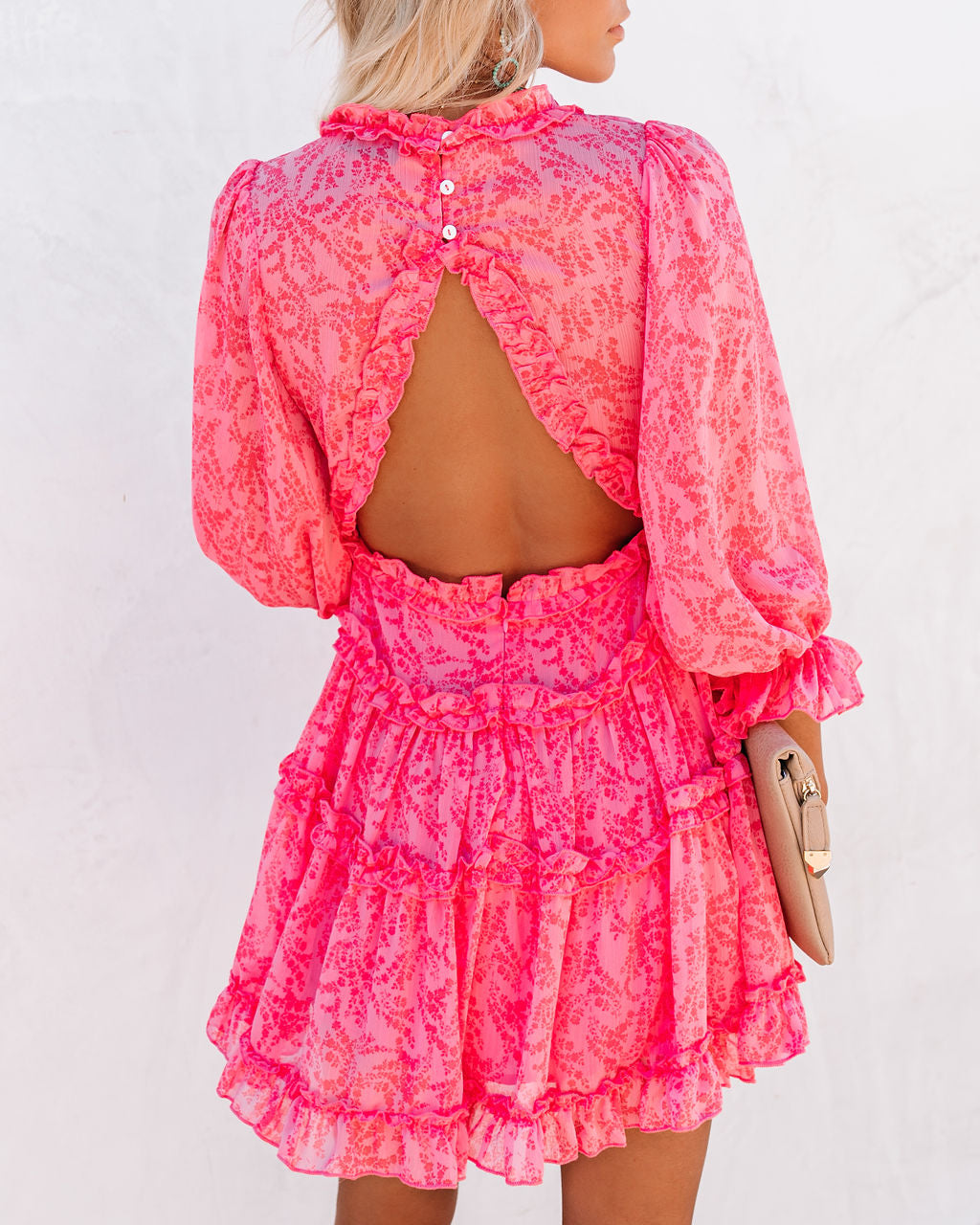 At First Blush Ruffle Tiered Dress