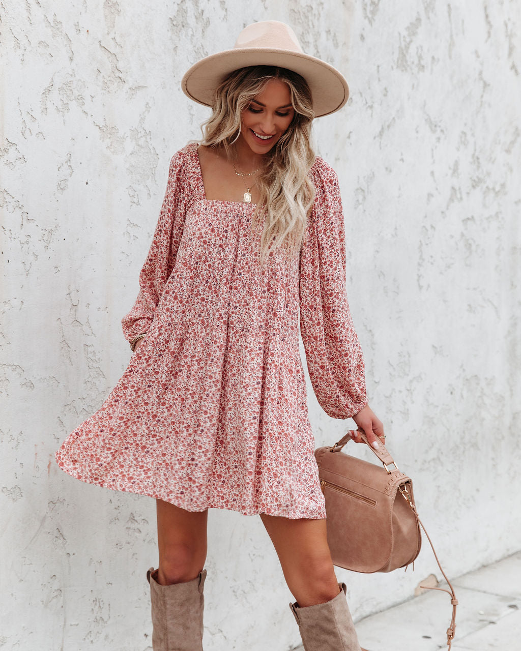 Aubree Pocketed Floral Babydoll Dress