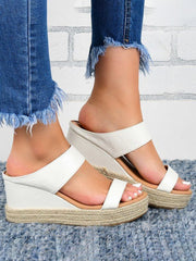 Beach vacation Straw Wedges Sandals QAS6