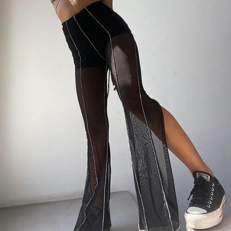 Grecia Sheer Mesh Slit Pants