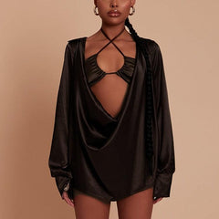 Joanne Halter Neck Bralette & Oversized Shirt Dress