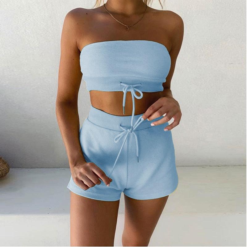 Josalyn Bandeau Top & Mini Shorts Set