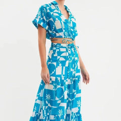 Joyce Short Sleeve Crop Top & Maxi Skirt Set