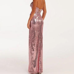 Julieta Strapless Sequined Evening Dress