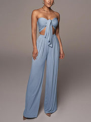 Julieth Strapless Top & Wide Pants Set