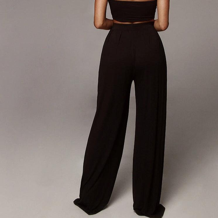 Julieth Strapless Top & Wide Pants Set