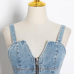 Kaliyah Irregular Mini Denim Dress