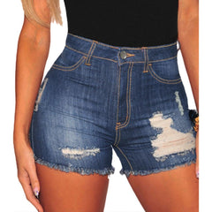 Lexie Denim Tattered Mini Shorts