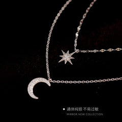 Lottie 2-piece Sterling Silver Star Moon Necklace