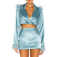 Mariann Blazer Crop Top & Mini Skirt Set