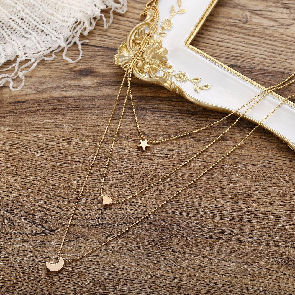 Reba 3-pieces Thin Chain Necklace Set